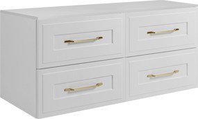 Fürdőszoba szekrény mosdó alá akasztható fehér 160 Cm előlap keret Mdf Asztallap