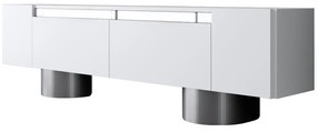 TV szekrény Bohem - White, Silver