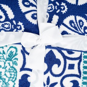 4Home gyapjú hatású pléd Flowers kék, 150 x 200 cm