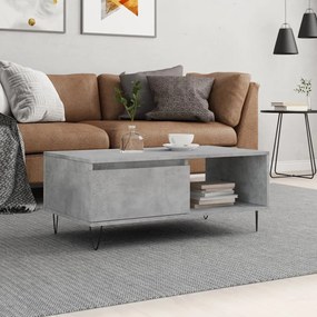 Betonszürke szerelt fa dohányzóasztal 90x50x36,5 cm