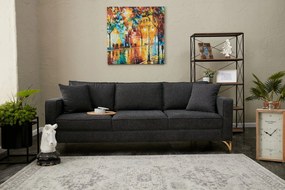 3 személyes kanapé Berlin - Antracit, Arany