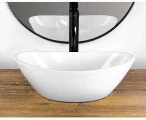 REA-U6802 - Pult tetejére szerelhető KATE mosdó 27x45 cm kerámia/fényes fehér