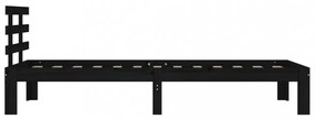 fekete tömör fa ágykeret 90 x 200 cm