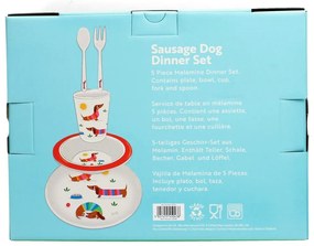 Gyerek étkészlet 5 db-os Sunny Sausage Dog – Rex London