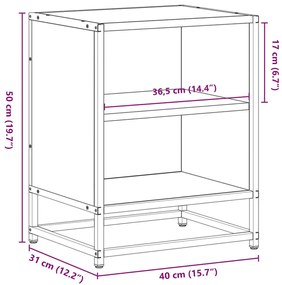 éjjeliszekrény barna tölgy 40x31x50 cm műfából és fémből