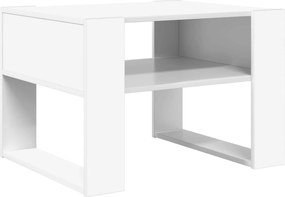 vidaXL Dohányzóasztal tárolóval Fehér 66 x 53 x 45 cm Faanyag