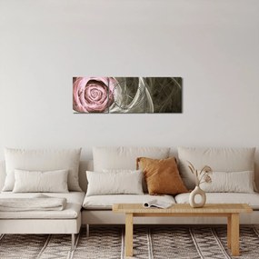 Kép - Absztrakt rózsa világos rózsaszín (órával) (90x30 cm)