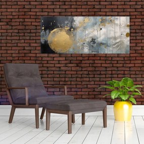 Kép - Absztrakció arany golyóval (120x50 cm)