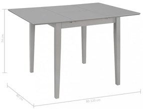 szürke kihúzható MDF étkezőasztal (80-120)x80x74 cm
