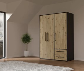 Szekrény, artisan tölgy/fekete, MOSKA TYP 1