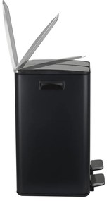 Matt fekete acél szelektív pedálos szemetes 2x20 l Aliya – Spirella