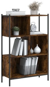 füstös tölgy színű szerelt fa könyvszekrény 72x28x109 cm