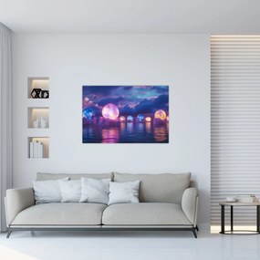 Kép - Bolygók a vízen (90x60 cm)