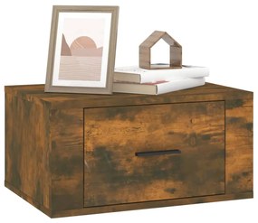 Füstös tölgy színű falra szerelhető éjjeliszekrény 50x36x25 cm