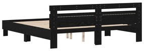 Faágykeret Fekete tölgy Tömör fa 200 x 200 cm Tartós Modern