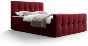 Franciaágy Boxspring 180 cm Macheta (bordó) (matraccal és tárolóhellyel). 1046731