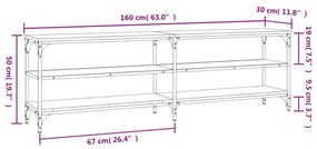 barna tölgy színű szerelt fa TV-szekrény 160 x 30 x 50 cm
