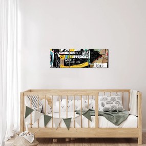 Festmény - Graffiti (órával) (90x30 cm)