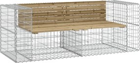 vidaXL tömör impergnált fenyőfa gabion kerti pad 184x71x65,5 cm
