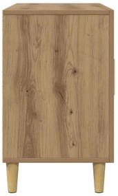kézműves tölgy színű szerelt fa tálalószekrény 100 x 36 x 60 cm