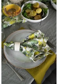 Zöld textil poháralátét szett 4 db-os Lotus – Linen Tales