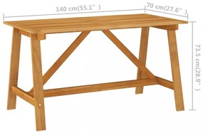 tömör akácfa kerti étkezőasztal 140 x 70 x 73,5 cm