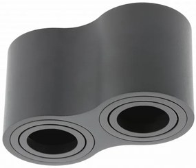 Lámpa Mennyezeti lámpatest AVEIRO DUO BIS, max. 250V, 50/60Hz, 160x80x90mm, IP20, max 20W*2, kör, fekete