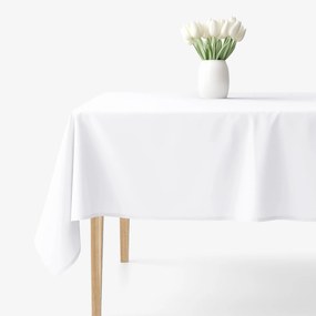 Goldea ünnepi szögletes terítő 100% pamutszatén - fehér 120 x 160 cm