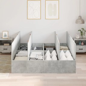 Tárolóágykeret Beton Szürke 160x200 cm