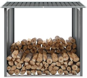 vidaXL szürke horganyzott acél kerti tűzifatároló 172 x 91 x 154 cm