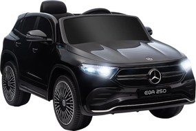 HOMCOM Elektromos Autó Gyerekeknek 12V Mercedes-Benz EQA távirányítóval, MP3 lejátszóval, Fényszórókkal, Hordozható Akkumulátorral, 3-8 km/h sebességg