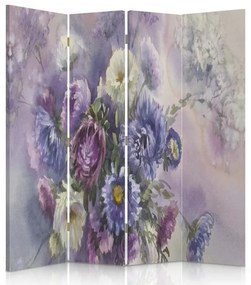 Gario Paraván Lila virágcsokorral Méret: 145 x 170 cm, Kivitelezés: Forgó paraván 360°