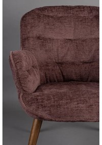 Sötétlila bársony fotel Lenn – Dutchbone