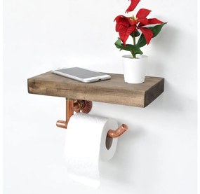 Asir WC-papír tartó polccal 15x30 cm barna/réz AS0838