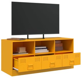 mustársárga acél TV-szekrény 99 x 39 x 44 cm