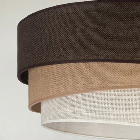 Brilagi - Kábelre szerelt csillár TRIO 3xE27/60W/230V átm. 60 cm barna/bézs/fehér