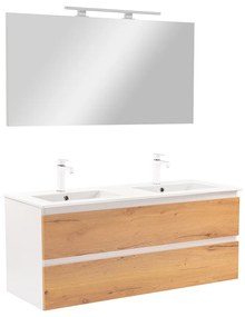 Vario Forte 120 komplett fürdőszoba bútor fehér-tölgy