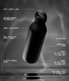 Chilly's Bottles termosz Onyx fekete, 3-as széria, 500 ml