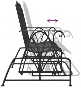 kétszemélyes fekete acél hintapad 114 cm