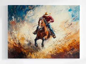 Poszter Állat Ló Cowboy Lovas Galopp Rodeo Mozgás 80x60
