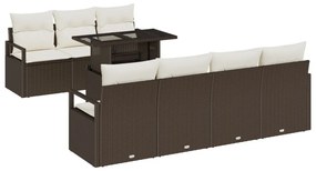 Kerti Kanapé Szett 8 pcs Barna és krémszínű 100 x 55 x 73 cm