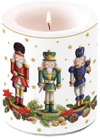 Karácsonyi diótörő átvilágítós viasz gyertya Bearded nutcracker