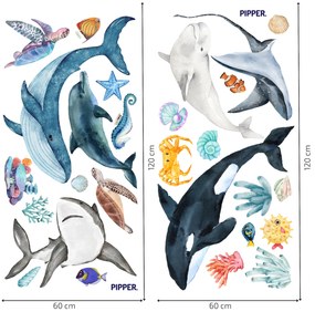 PIPPER. Textil falmatrica "Víz alatti világ"