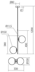 REDO 01-2625 NIVA Modern Függesztett Lámpa E14 IP20