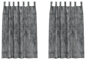 Velúr Függöny 2 db Gombfüllel Szürke 175x140 cm
