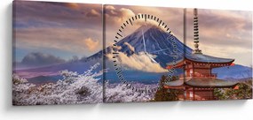 Kép - Fuji hegy (órával) (90x30 cm)