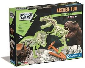Világító dinoszaurusz Archeo Fun régészeti készlet Clementoni