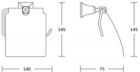 Mexen Dalia WC papír tartó, fekete, 7017333-70