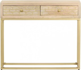 aranyszínű tömör mangófa tálalóasztal 90 x 30 x 75 cm