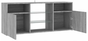 szürke sonoma színű LED-es TV-szekrény 120 x 30 x 50 cm